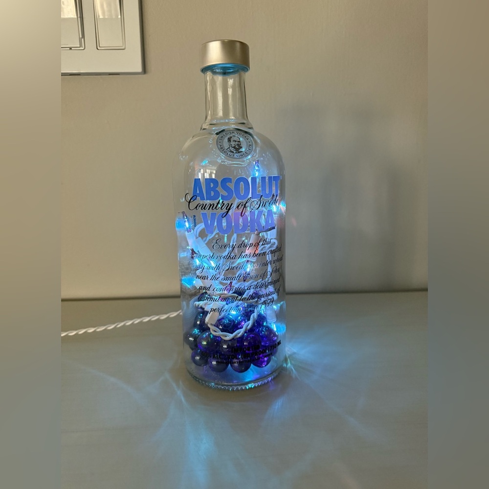 New Glass Absolute Vodka Homemade Light Decor